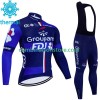 Maillot Cyclisme Hiver + Collant à Bretelles Fdj Groupama 2023